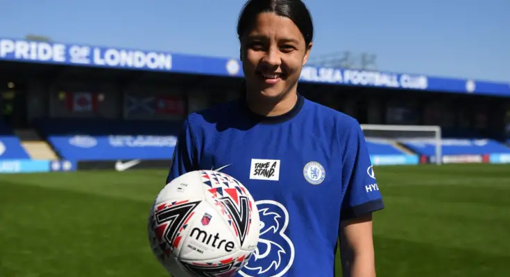 Sam Kerr photo from Chelsea FCW Twitter @ChelseaFCW